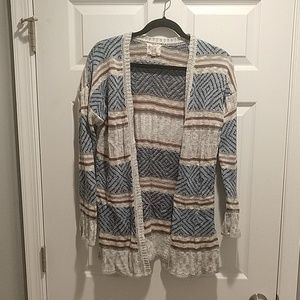 Multi stripe open front cardigan, Hippie Rose, M